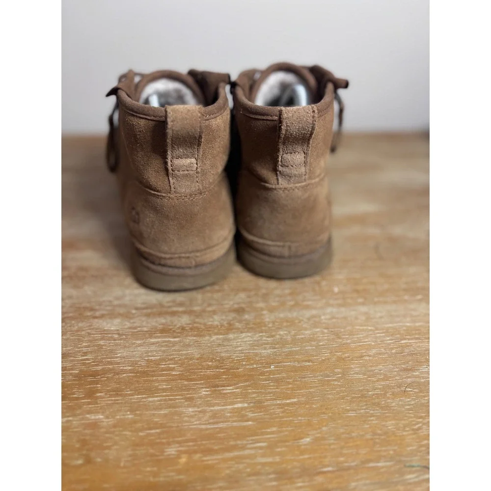 UGG Neumel Zip Suede Chukka Boots Brown Toggle Lace Side Zip Mens 1112481